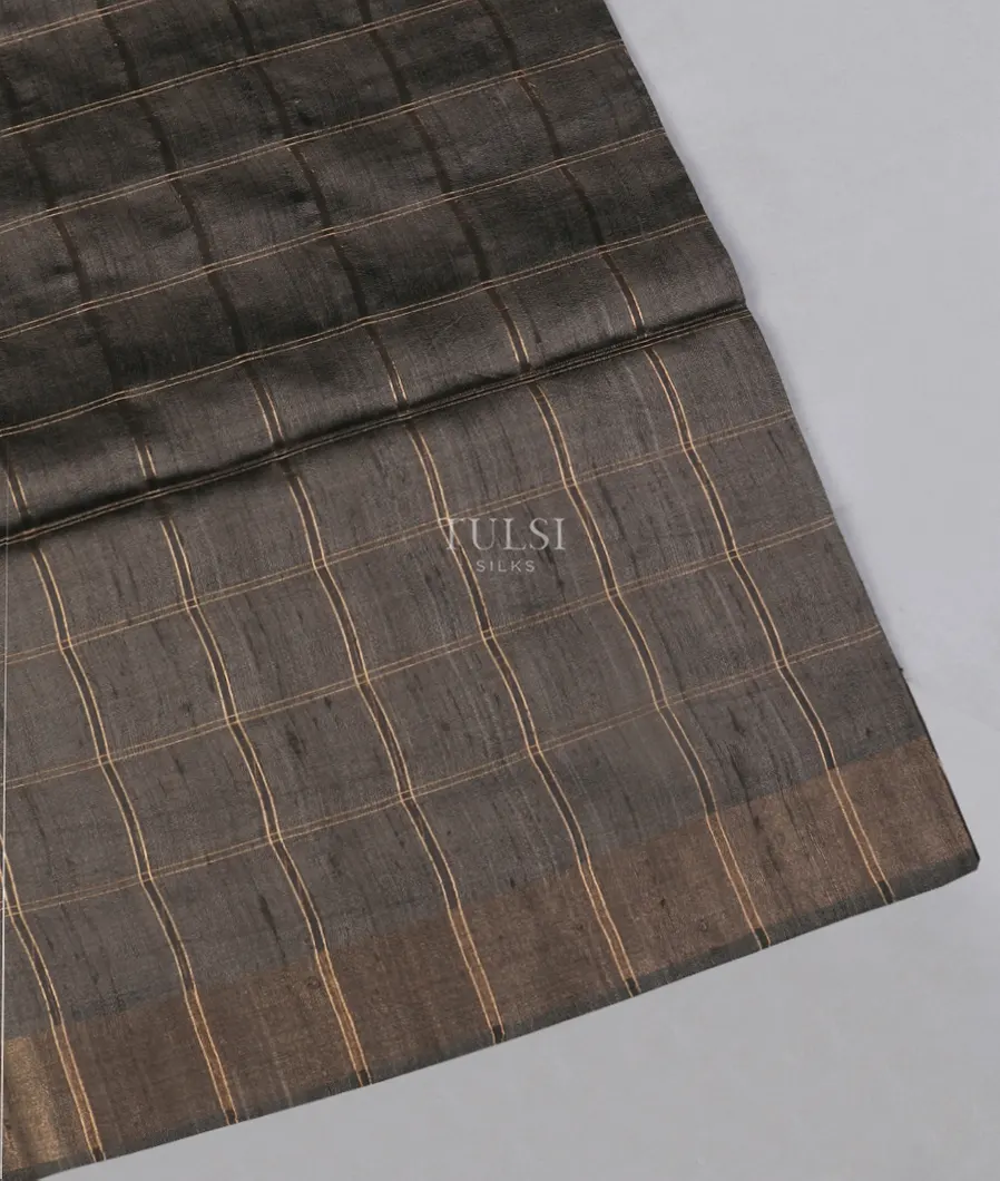 Grey Tussar Printed Saree T538008-image