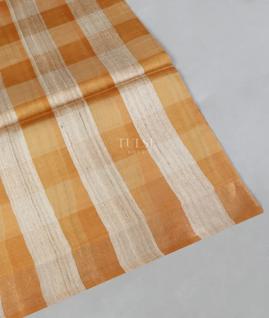 Beige and Yellow Tussar Printed Saree T525135-image