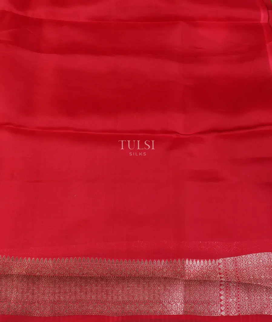 Yellowish Green Banaras Organza Saree T5533893