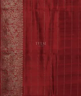 Burgundy Banaras Tussar Saree T5529253