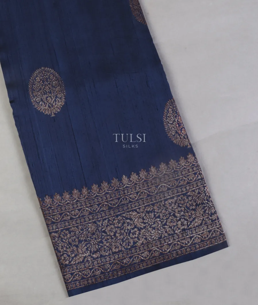 Blue Banaras Tussar Saree T539979-image