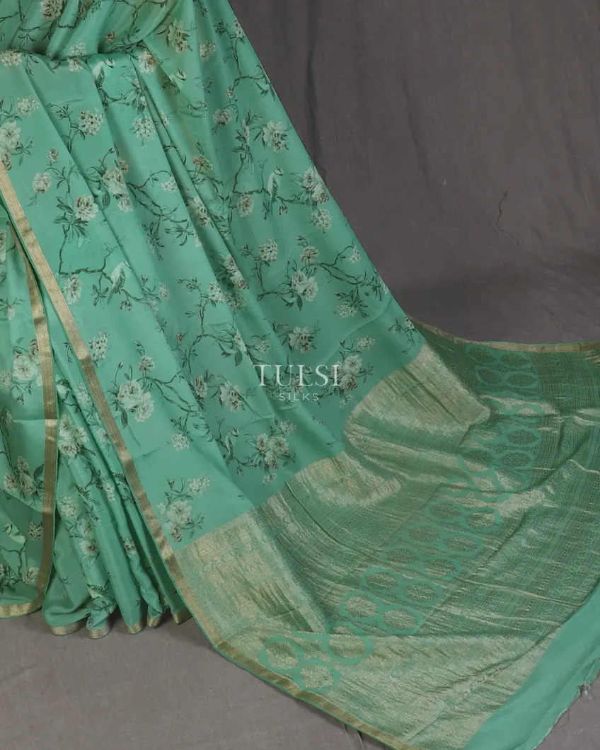 Green Mysore Crepe Silk Saree T5527722