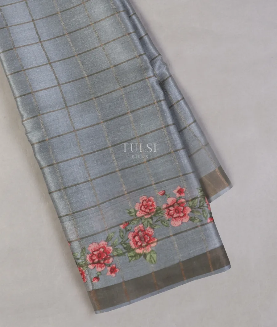 Blue Tussar Printed Saree T549888-image