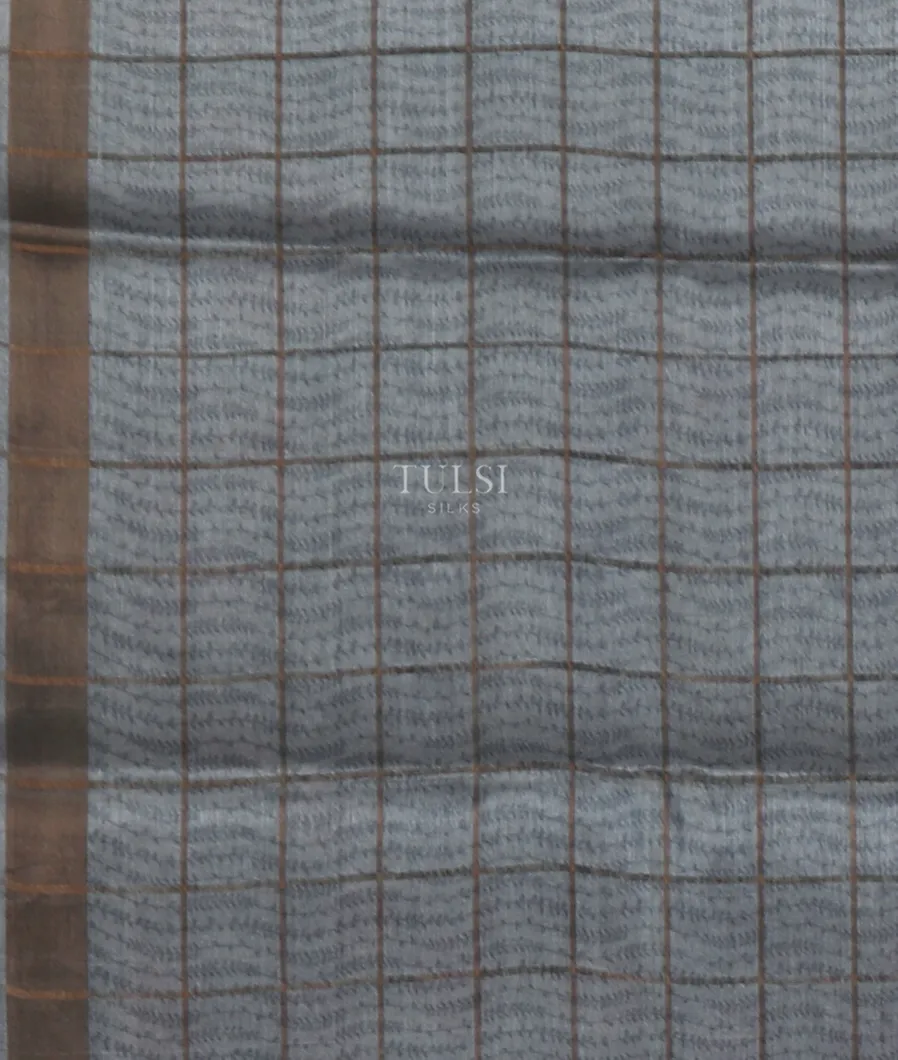 Blue Tussar Printed Saree T5498883