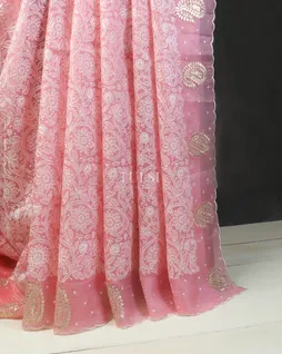 Pink Kora Organza Embroidery Saree T5532675