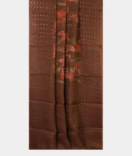 Brown Tissue Tussar Printed Saree T5418962