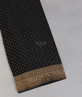 Black Banaras Crepe Silk Saree T4931661