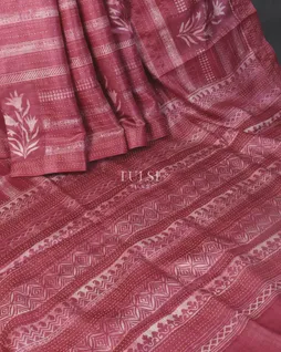 Pink Tussar Printed Saree T5534102
