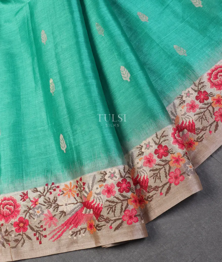 bluish-green-tussar-embroidery-saree-t548878-t548878-b