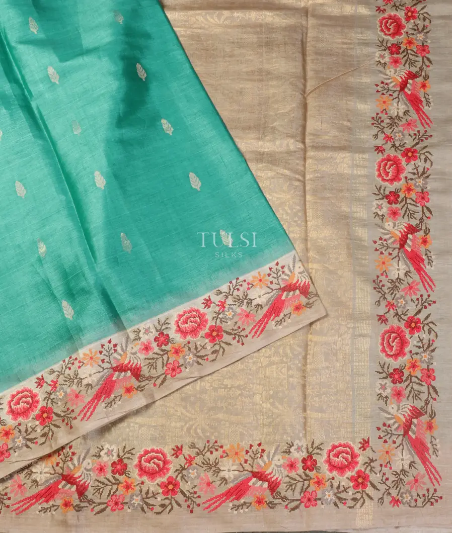bluish-green-tussar-embroidery-saree-t548878-t548878-d