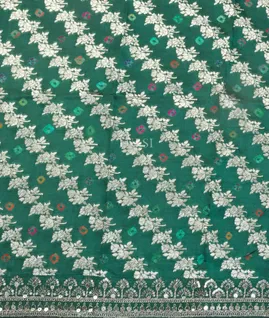 Blue Kora Tissue Organza Embroidery Saree T5538503