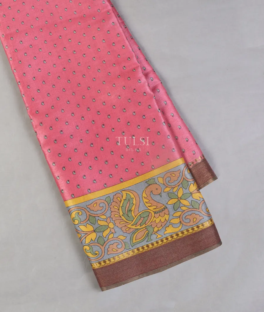 Pink Tussar Printed Saree T537766-image
