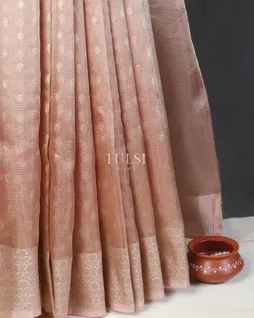 Pink Banaras Organza Saree T5497884