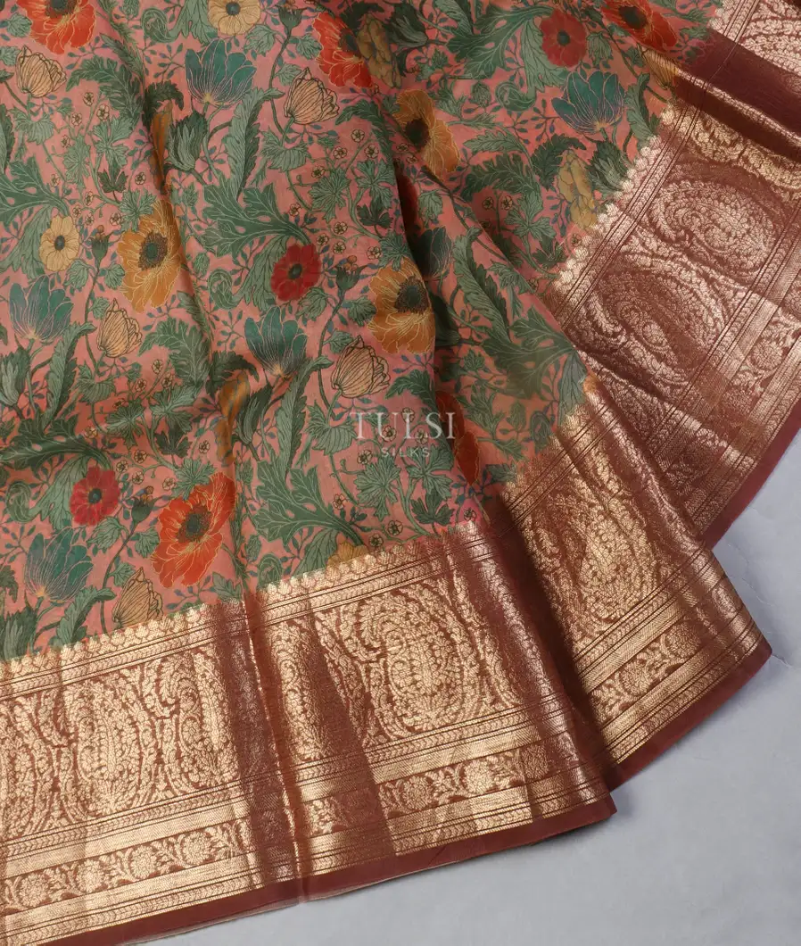 Green floral Tussar pure Silk Saree | Sakhi Fashions – sakhifashions