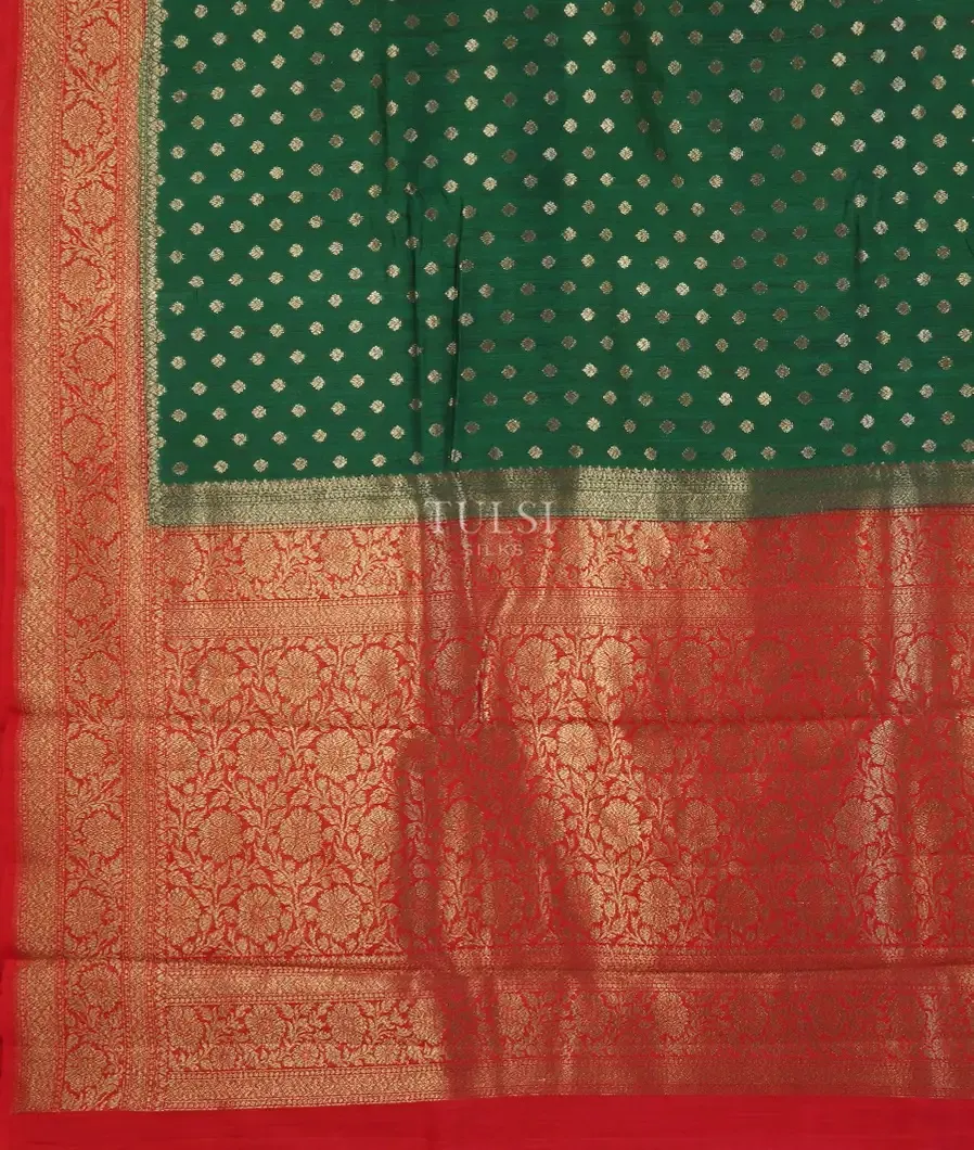 Green Banaras Tussar Saree T5258524