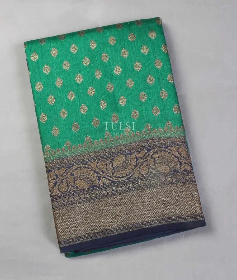 Green Banaras Tussar Saree T525848-image
