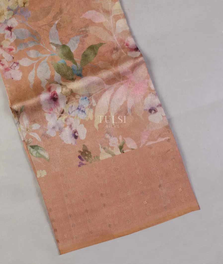 Beige Tissue Organza Printed Saree T506959-image