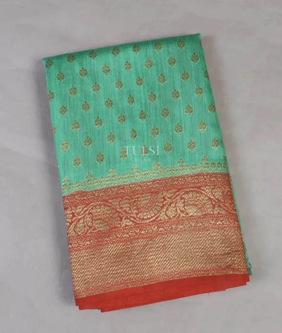 Green Banaras Tussar Saree T492954-image