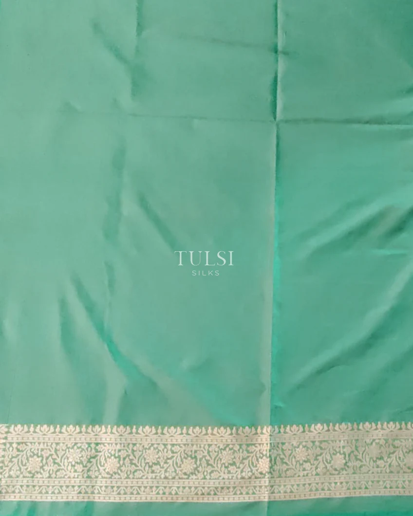 Greenish Blue Banaras Kathan Silk Saree T5533503