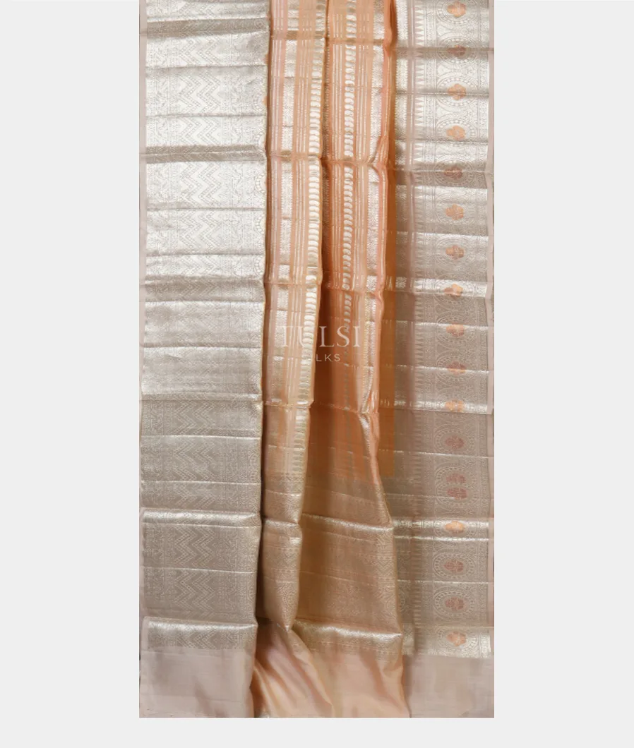 Light Peach Chaniya Silk Saree T5150282