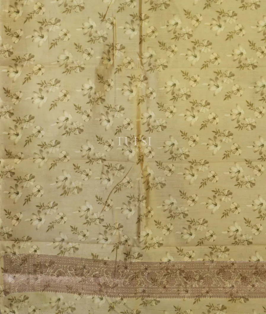 Grey and Yellowish Green Chaniya Silk Saree T5524933