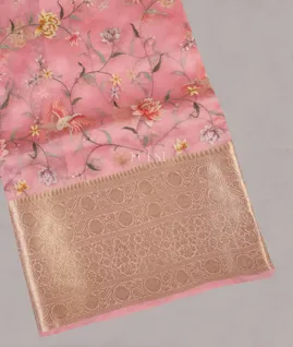 Pink Kora Organza Embroidery Saree T5532711