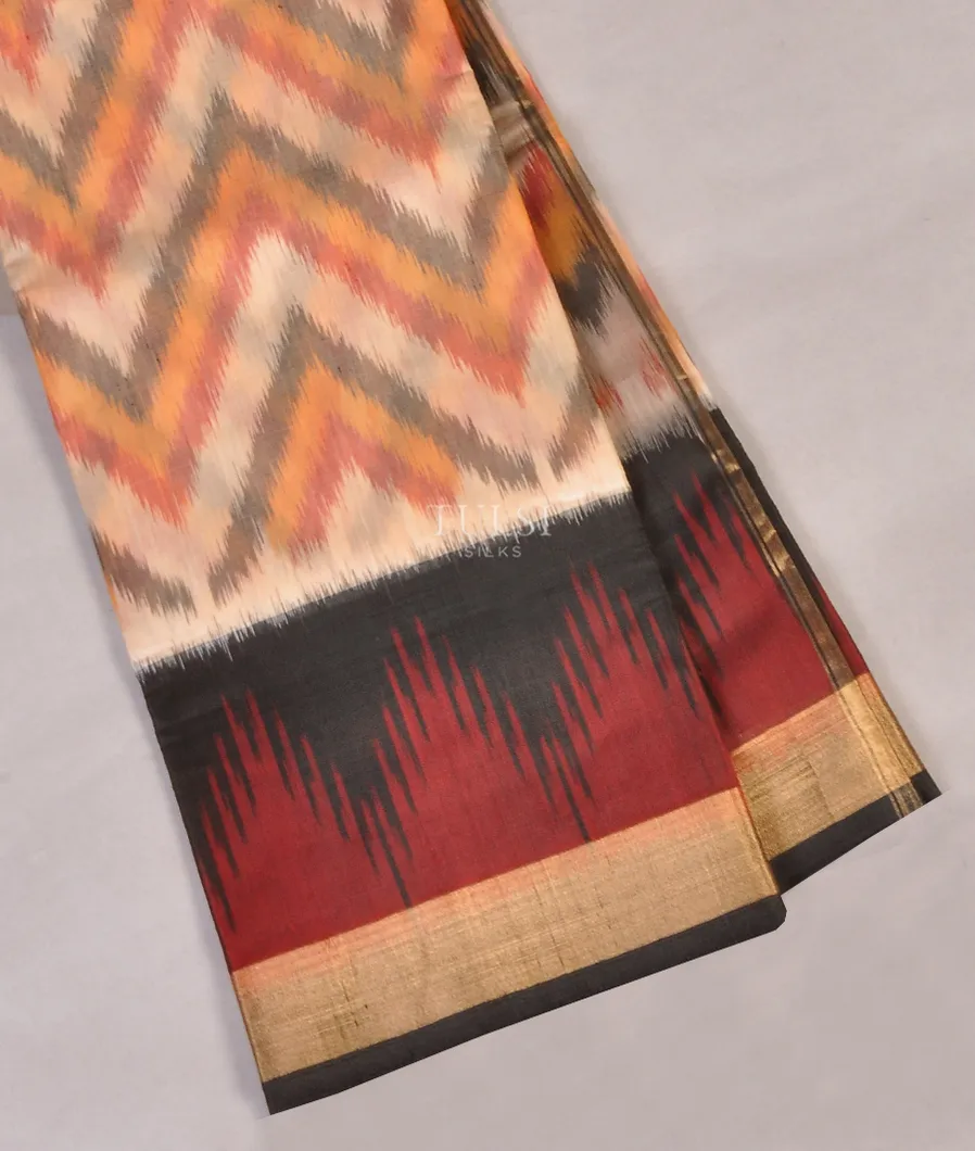 Multicolour Pochampalli Silk Cotton Saree T555593-image