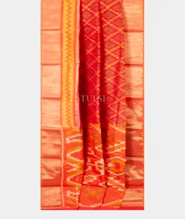 Red Pochampalli Silk Cotton Saree T5555762