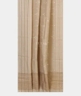 Beige Tussar Embroidery saree T5534522