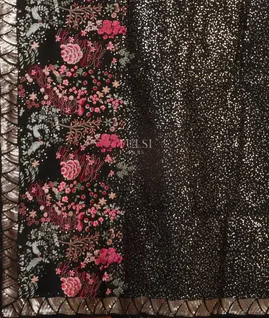 Black Kora Organza Embroidery Saree T5489844