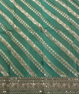 Green Kora Tissue Organza Embroidery Saree T5430604