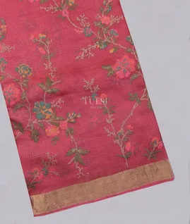 Pink Silk Kota Embroidery Saree T5523131