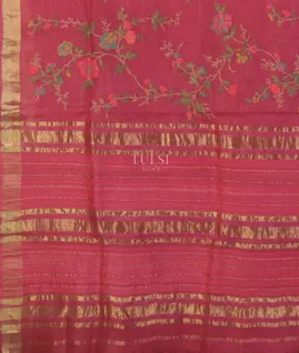 Pink Silk Kota Embroidery Saree T5523134