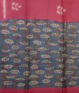 Pink Tussar Printed Saree T5314334