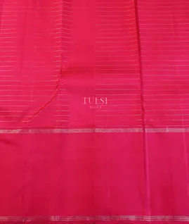 Orangish Pink Kanjivaram Silk Saree T5488873