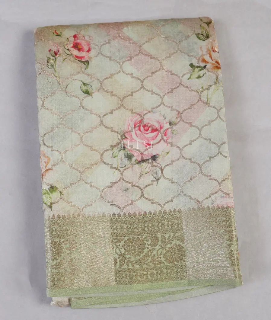 Green Chaniya Silk Saree T552475-image