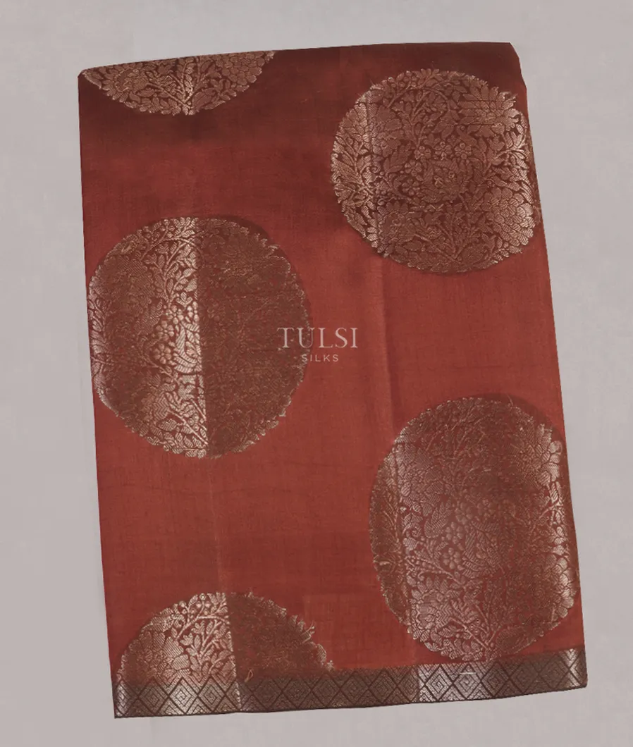 Rust Chaniya Silk Saree T548071-image