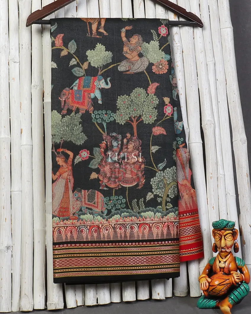 Elephant Grey Vidarbha Tussar Saree T557632-image