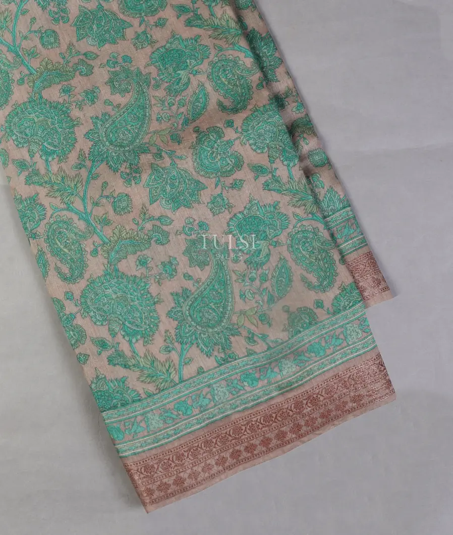 Grey Soft Tussar Printed Saree T506973-image