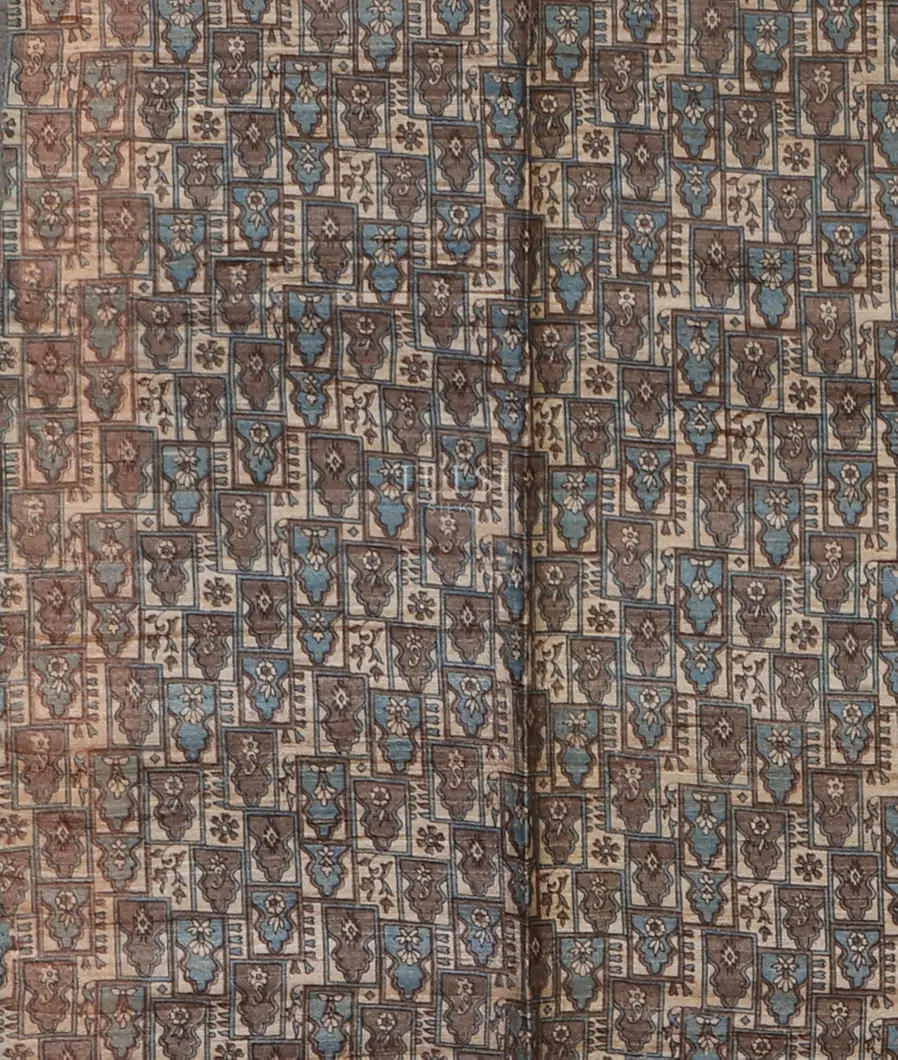 Blue Tussar Printed Saree T5379553