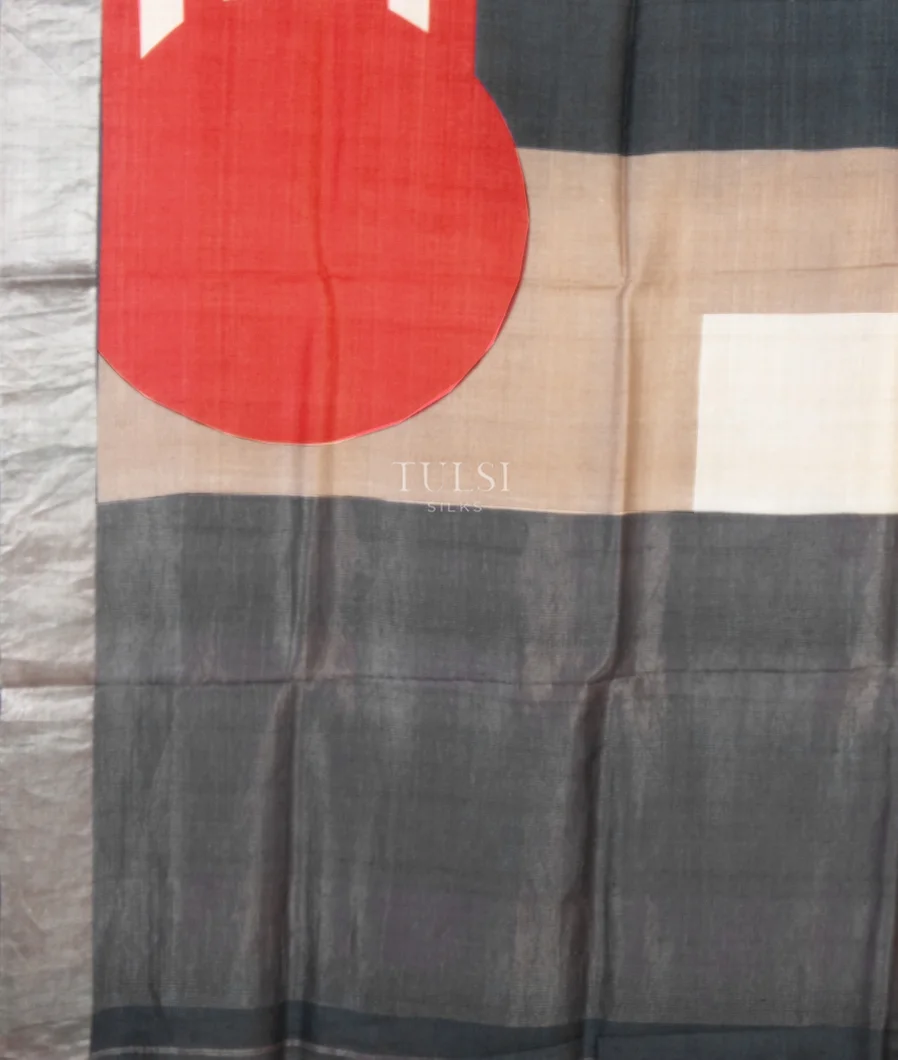 Multicolour Tussar Printed Saree T5064054