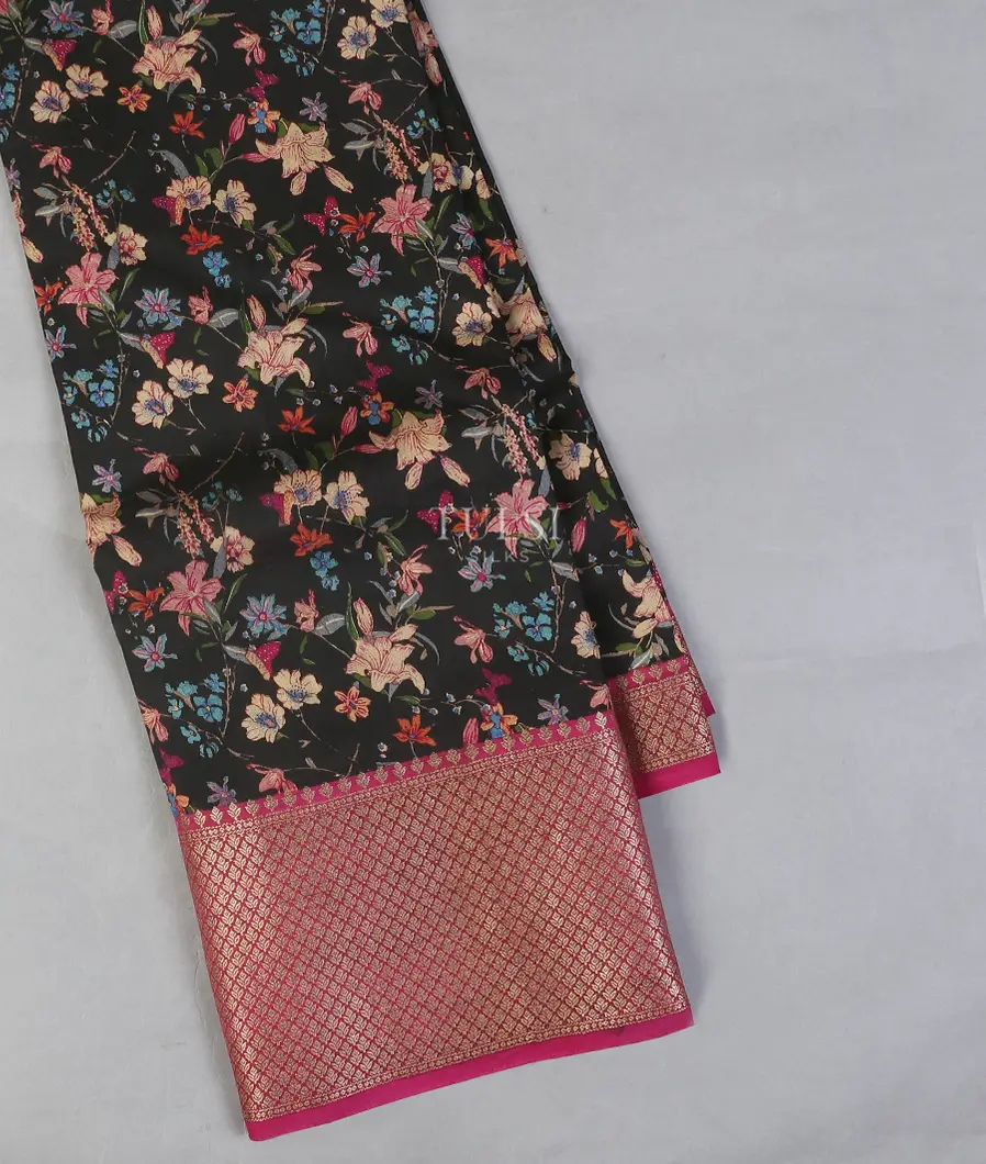 Black Chaniya Silk Saree T556850-image