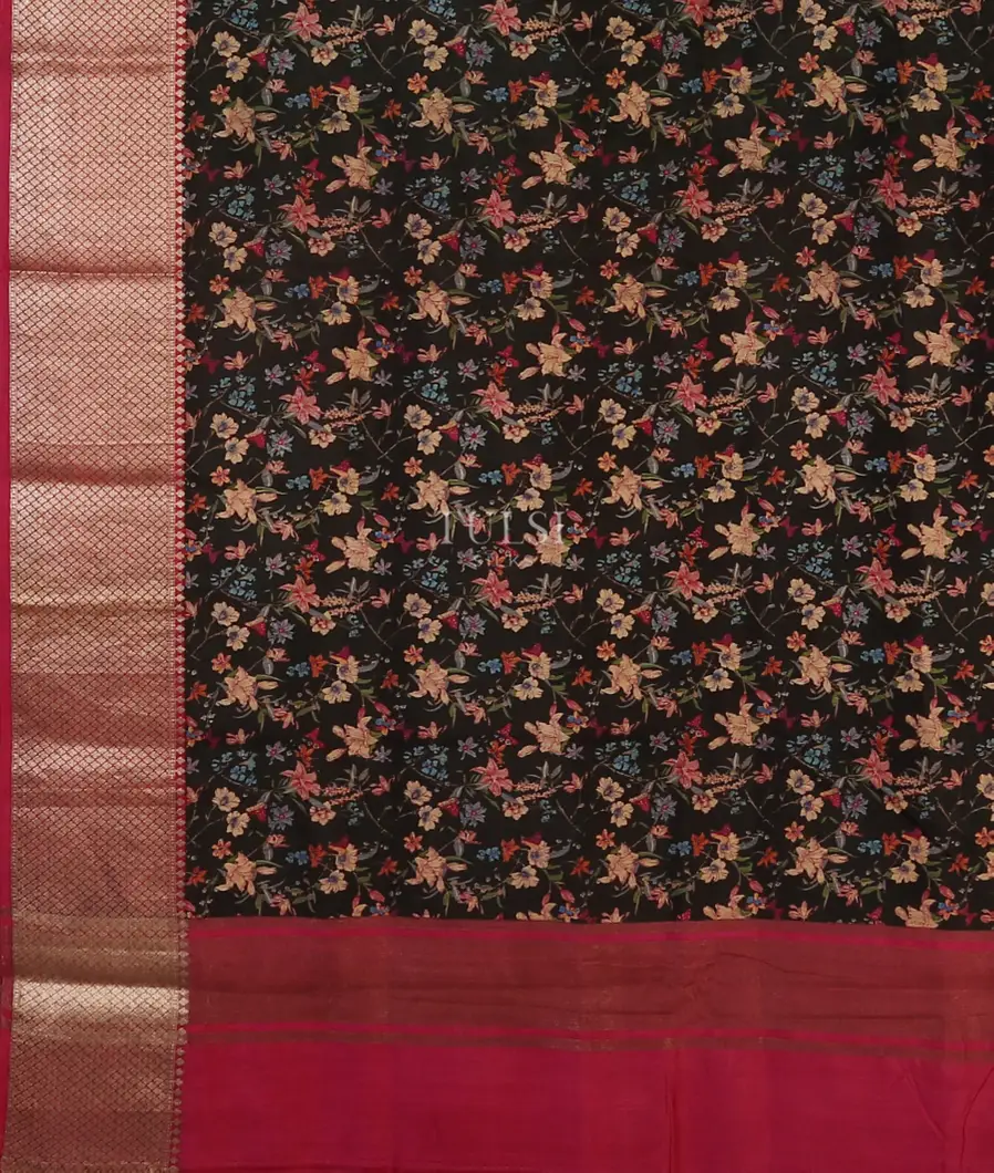 Black Chaniya Silk Saree T5568504