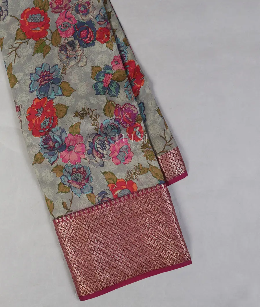 Grey Chaniya Silk Saree T542089-image