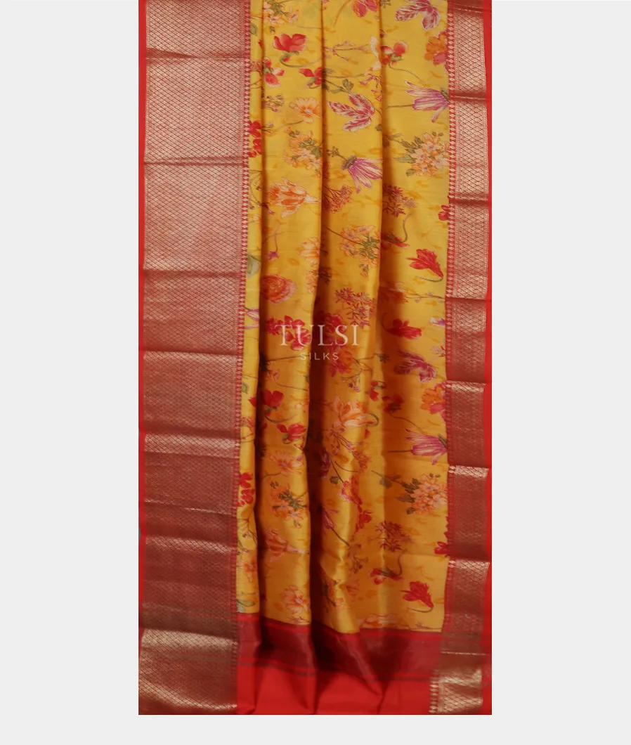 Yellow Chaniya Silk Saree T5568552