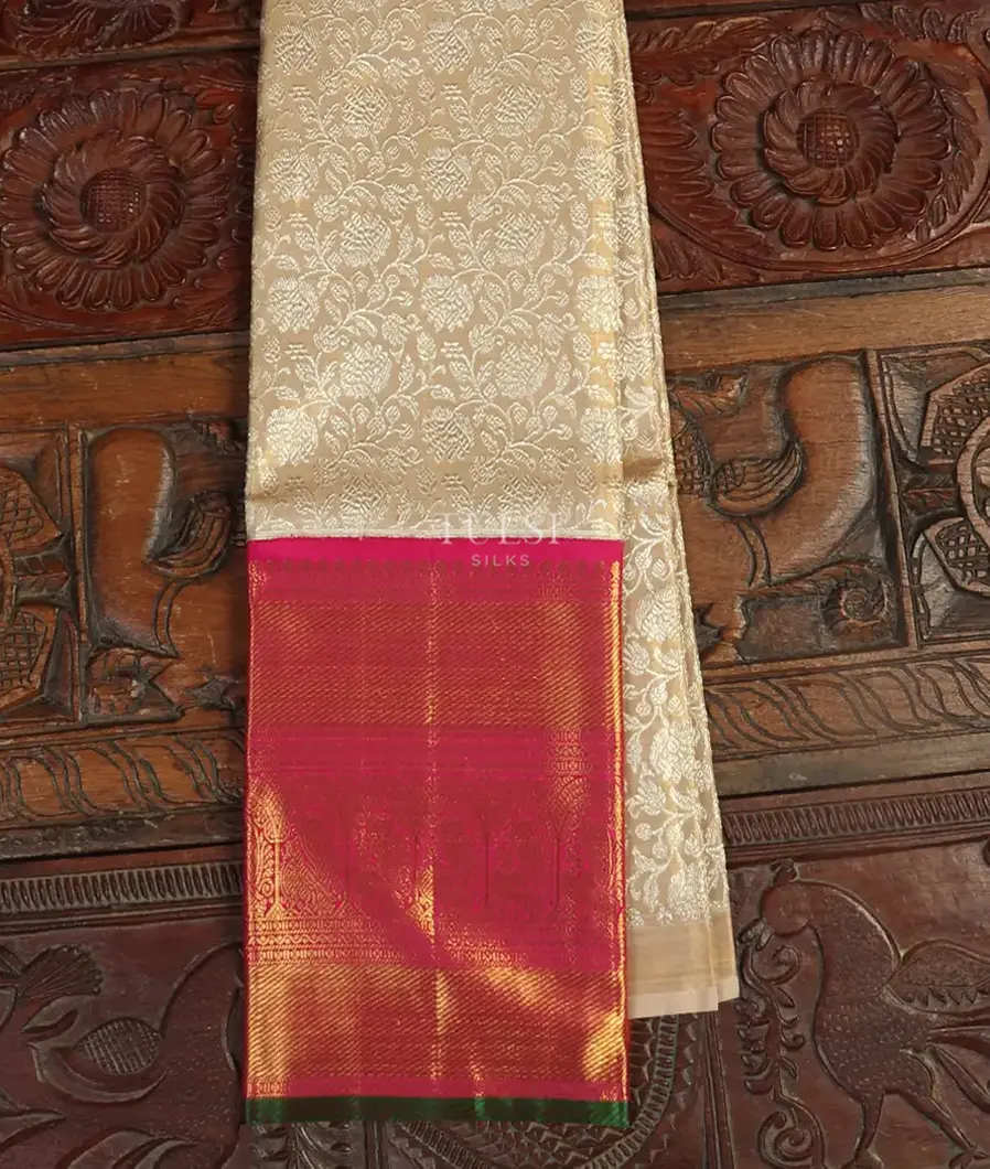 Peach Kanjivaram Silk Tissue Pavadai T440467-image