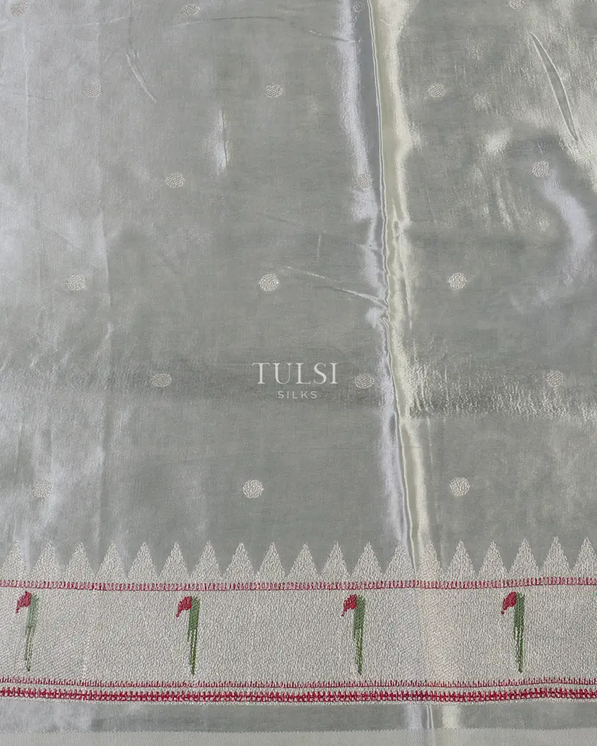 Blue Kora Tissue Organza Embroidery Saree T5553433