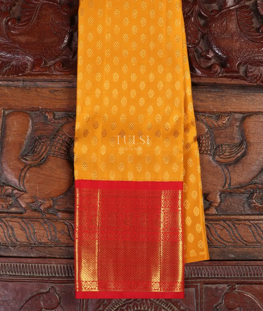 Yellow Kanjivaram Silk Kids Pavadai T547761-image