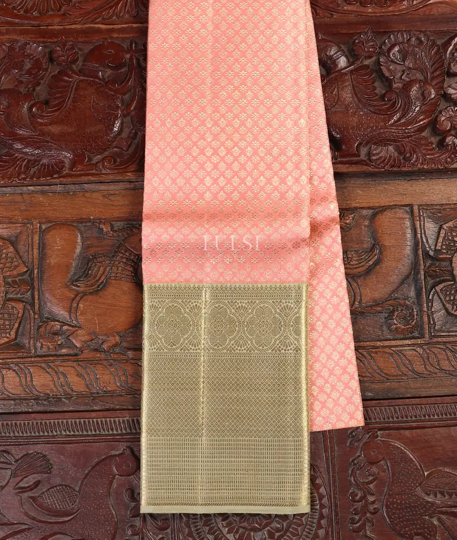 Peach Kanjivaram Silk Pavadai T547822-image
