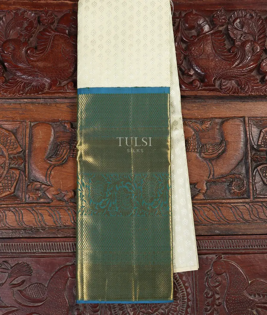 Cream Kanjivaram Silk Pavadai T370192-image